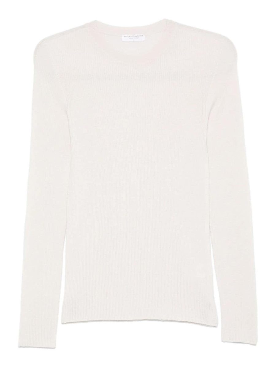 Majestic Filatures Pull Col Rond - Blanc