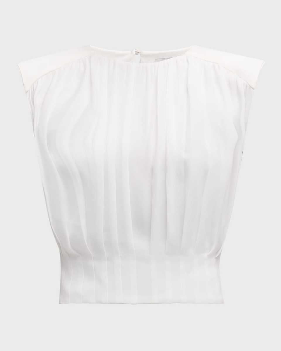 Matilda Sleeveless Pleated Crop Top