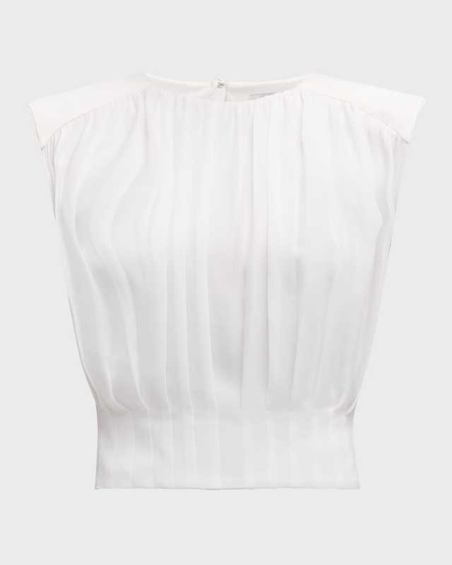 Matilda Sleeveless Pleated Crop Top