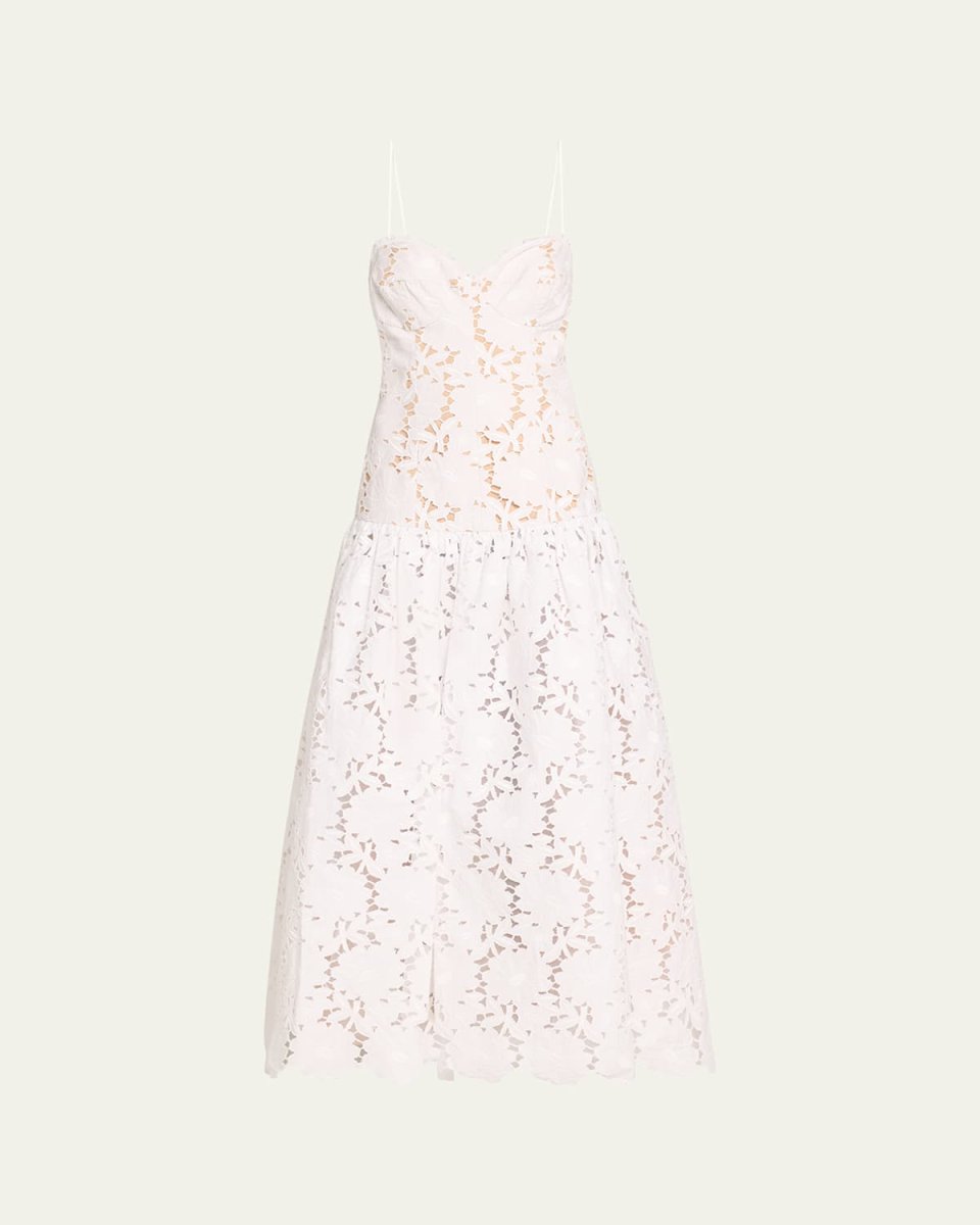 Margie Floral Guipure Lace Strapless Dress