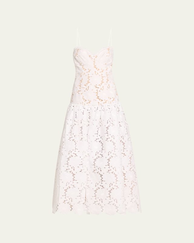 Margie Floral Guipure Lace Strapless Dress