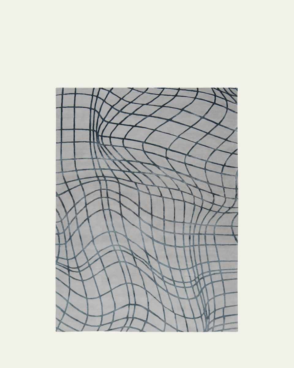 Wavelength Marine Hand-Knotted Rug, 6' x 9'