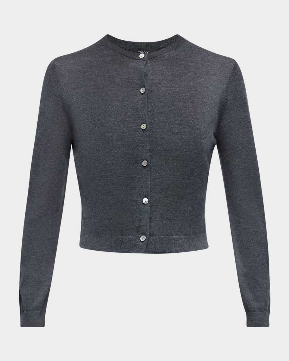 Regal Merino Wool Cropped Cardigan