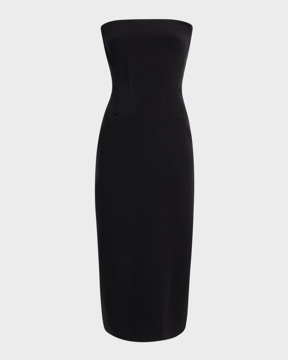 Doppio Structured Wool Midi Dress