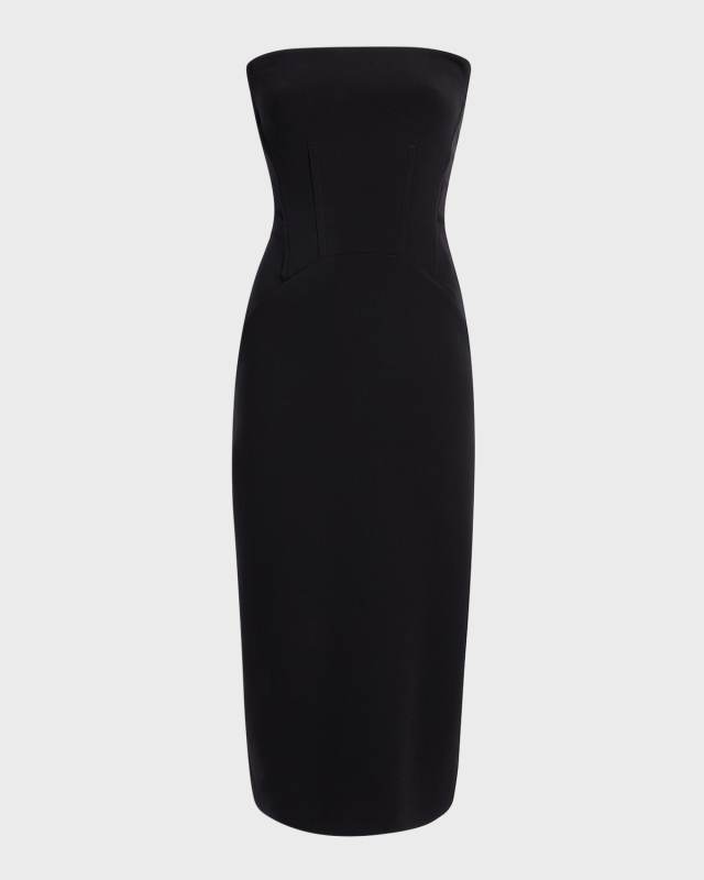 Doppio Structured Wool Midi Dress