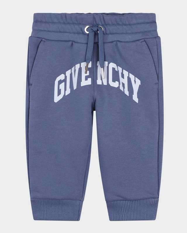 Boy's Curved Logo-Print Joggers, Size 12M-