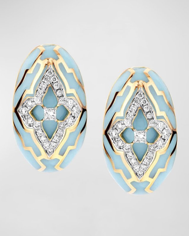 18K Yellow Gold Riva Blue Jodhpur Day Dreamer Earrings