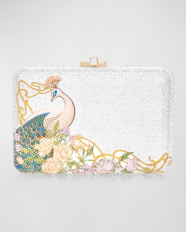 Regal Peacock Crystal Clutch Bag