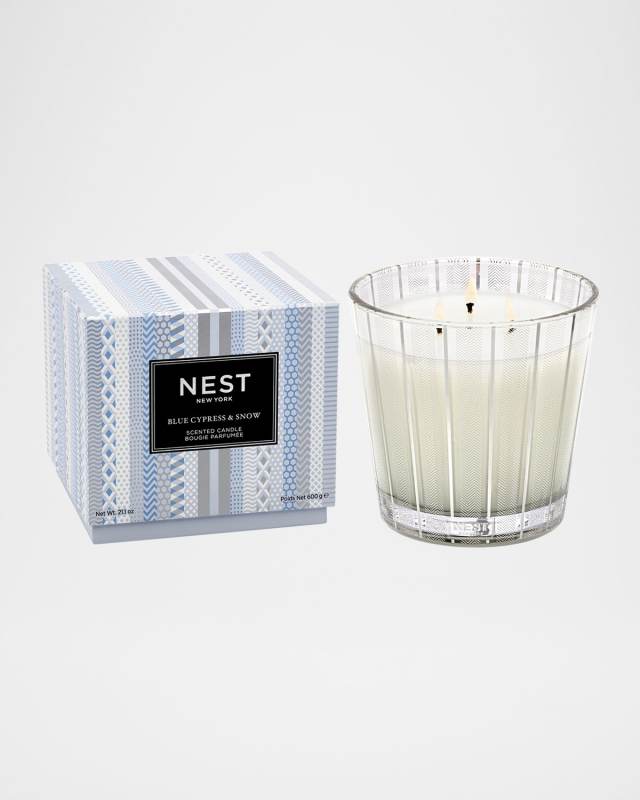 21.2 oz. Blue Cypress & Snow 3-wick Candle