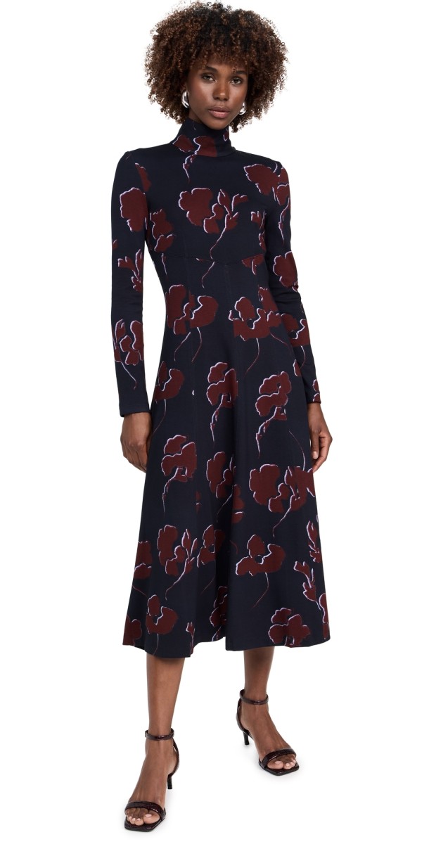 Tanya Taylor Thea Dress Dark Navy/Mulberry Multi