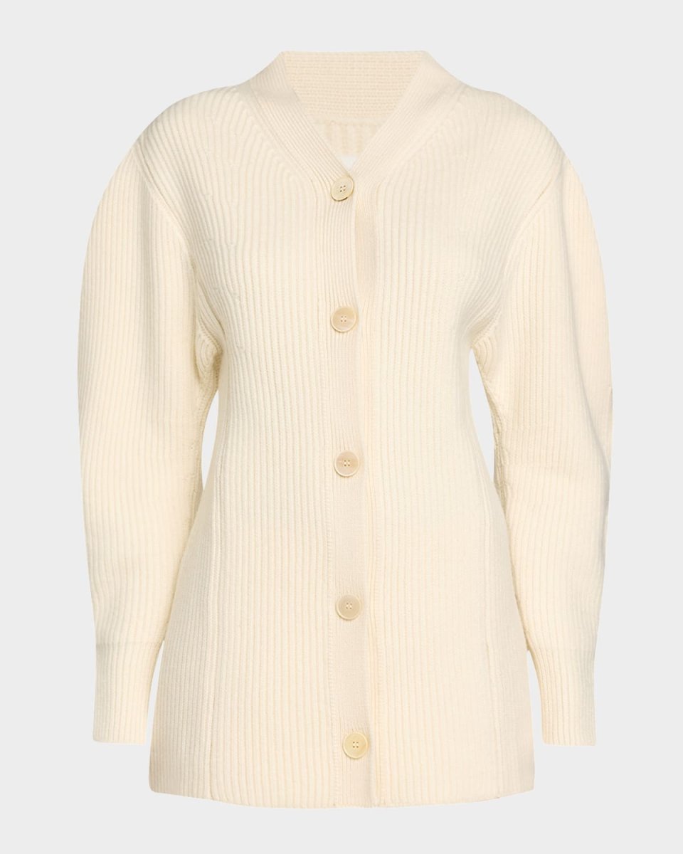 Long Ribbed Wool Cardigan