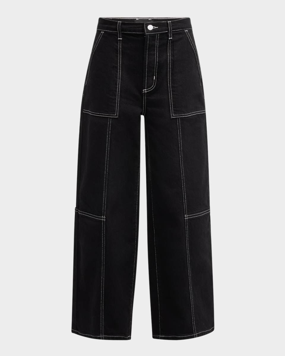 Getty Cropped Denim Utility Pants
