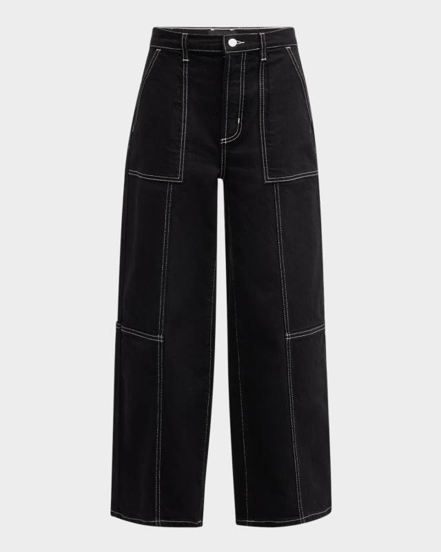 Getty Cropped Denim Utility Pants