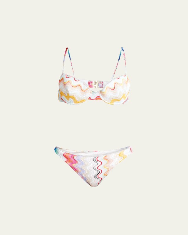 Zig-Zag Knit Two-Piece Bikini Set