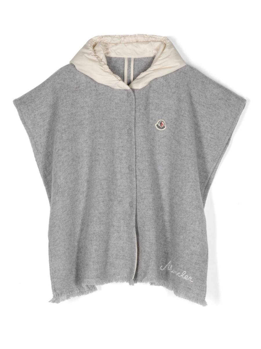 logo-embroidered hooded cape