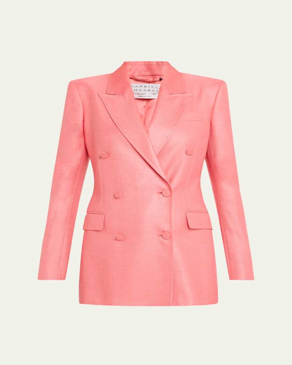 Gavin Silk-Wool Double-Breasted Blazer Jacket