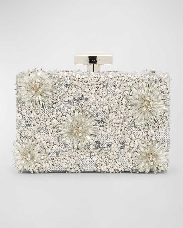 Embellished Satin Clutch Bag