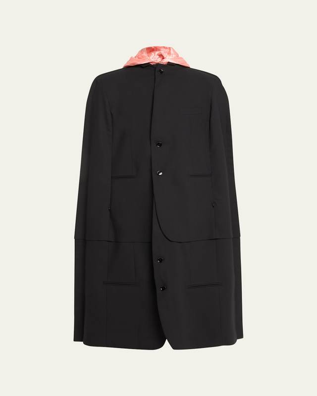 Long Detachable Padded Cape