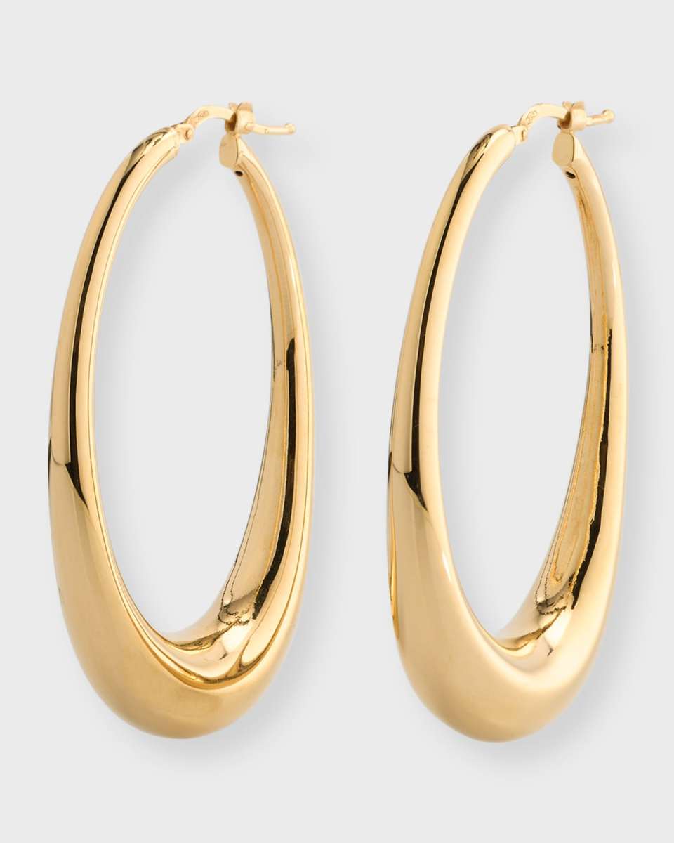 Golden Dreams 18K Yellow Gold Oval Hoop Earrings