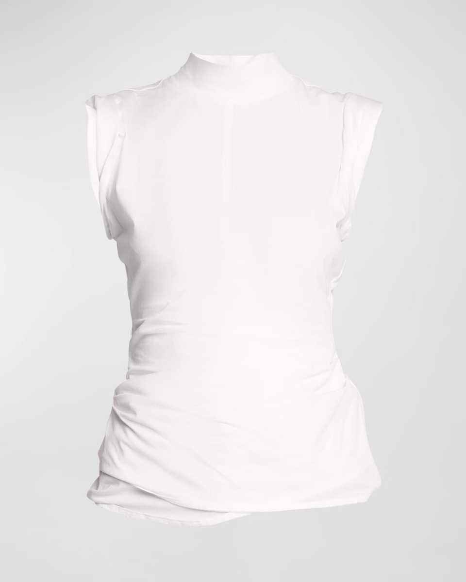 Draped Mock-Neck Tank Top