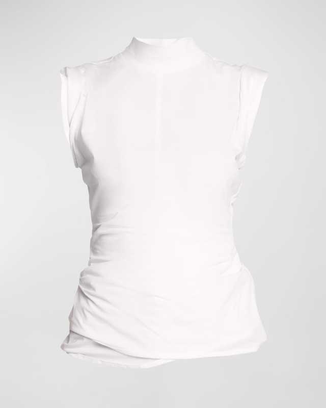 Draped Mock-Neck Tank Top