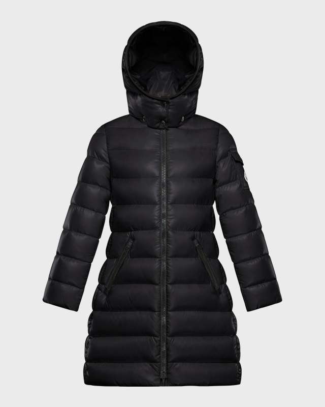 Kid's Moka Long Puffer Coat, Size 8-14