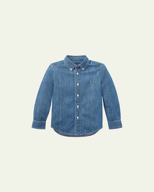 Boy's Woven Chambray Shirt, Size 2-7