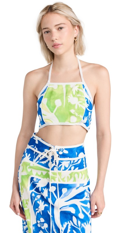 Rosie Assoulin O'Delia Halter Top Marine Blue