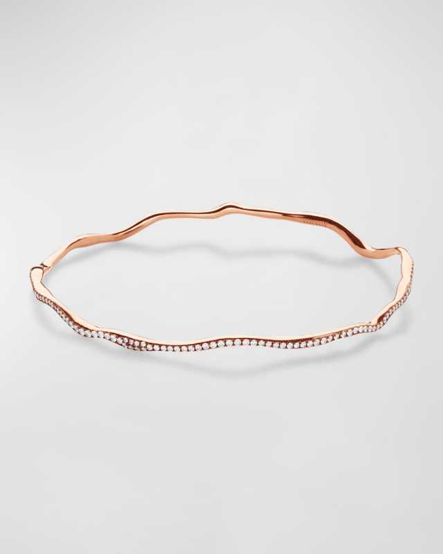 18K Rose Gold Stardust Coral Reef Diamond Bangle Bracelet