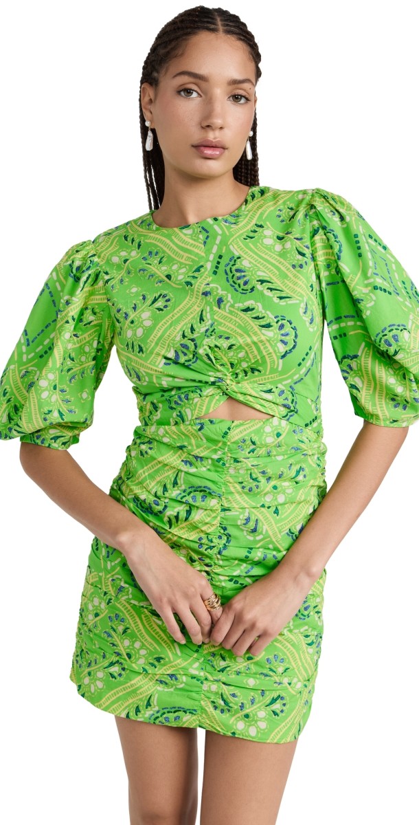 RHODE Isla Dress Lime Diamond Stitch