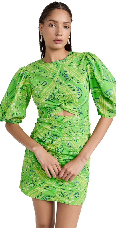 RHODE Isla Dress Lime Diamond Stitch