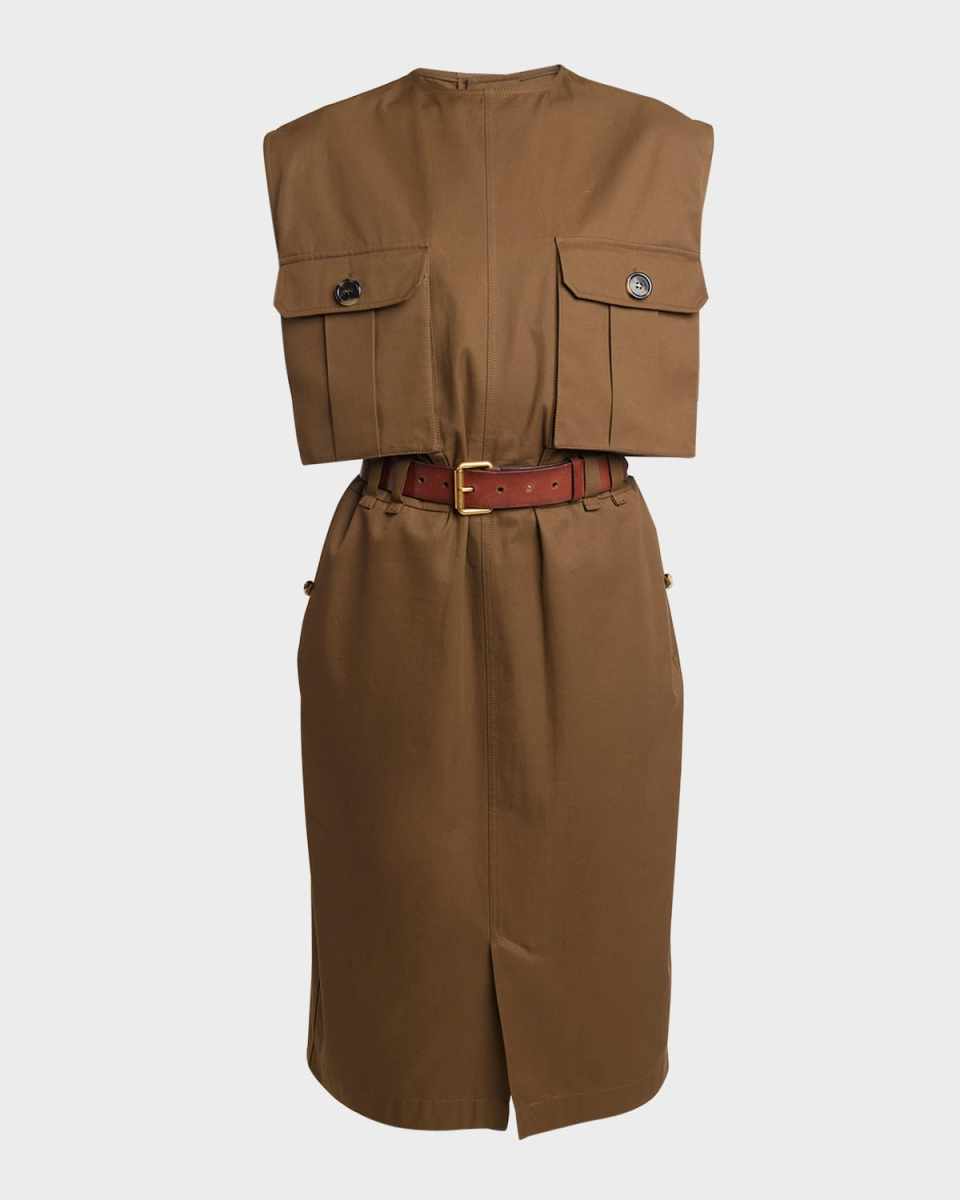 Belted Button-Front Shirtdress