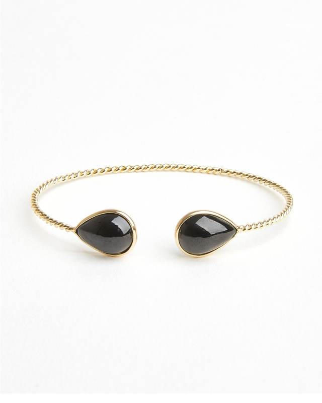 Apollonia 14K Yellow Gold Onyx Flex Bracelet