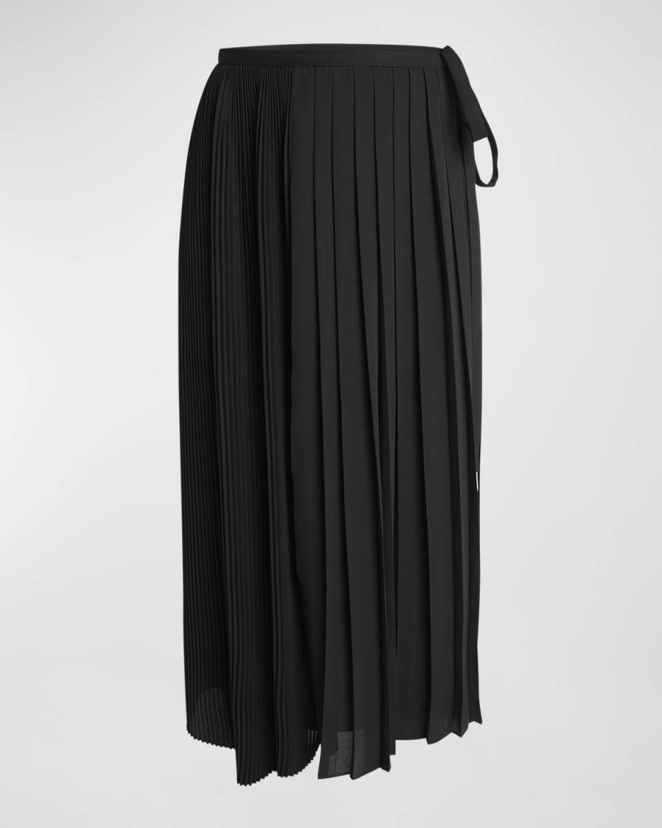 Plisse Midi Wrap Skirt