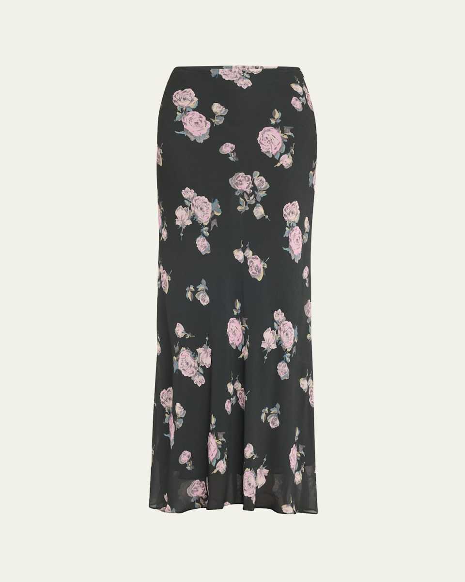 Floral Crepe Maxi Skirt