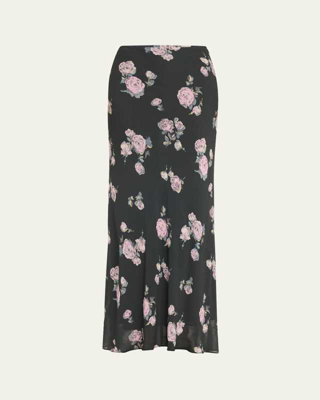 Floral Crepe Maxi Skirt