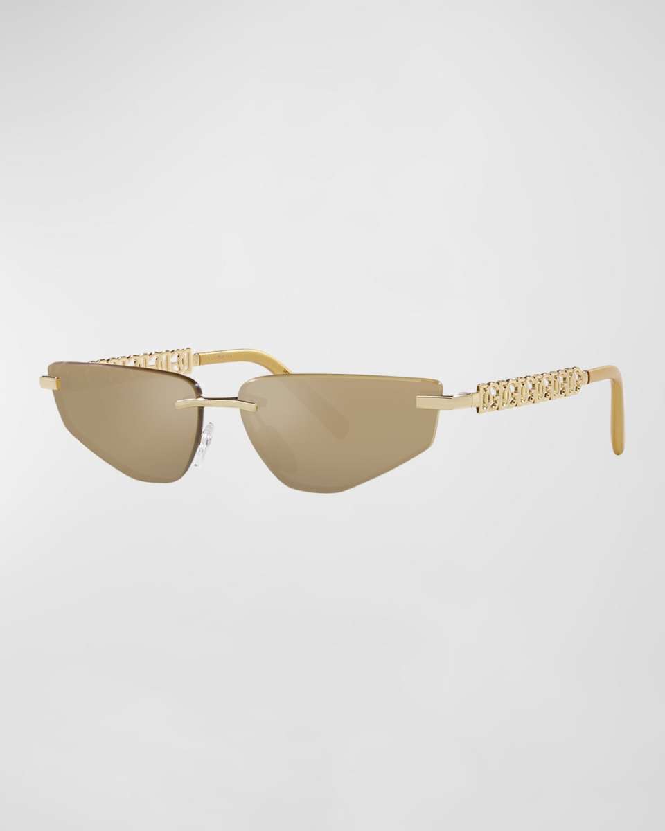 Interlocking DG Metal Rectangular Sunglasses