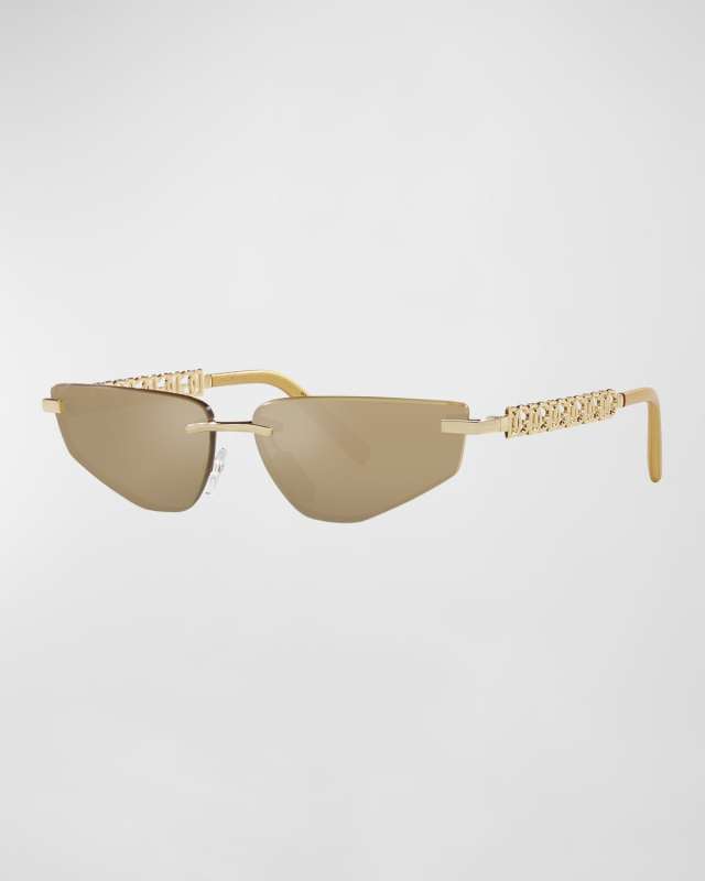 Interlocking DG Metal Rectangular Sunglasses