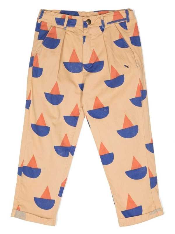 geometric-print organic cotton trousers