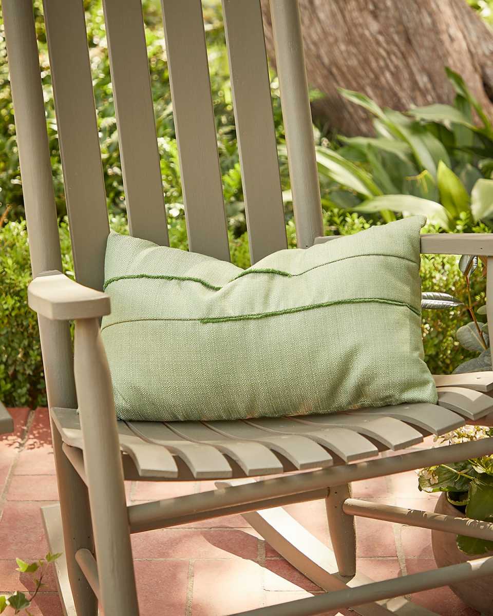 Micro Fringe Indoor/Outdoor Lumbar Pillow, 12" x 20"
