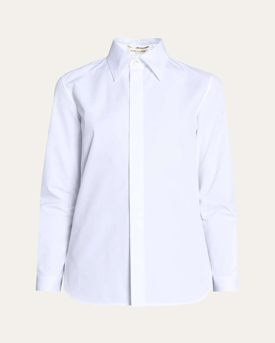 Cotton Button-Front Blouse