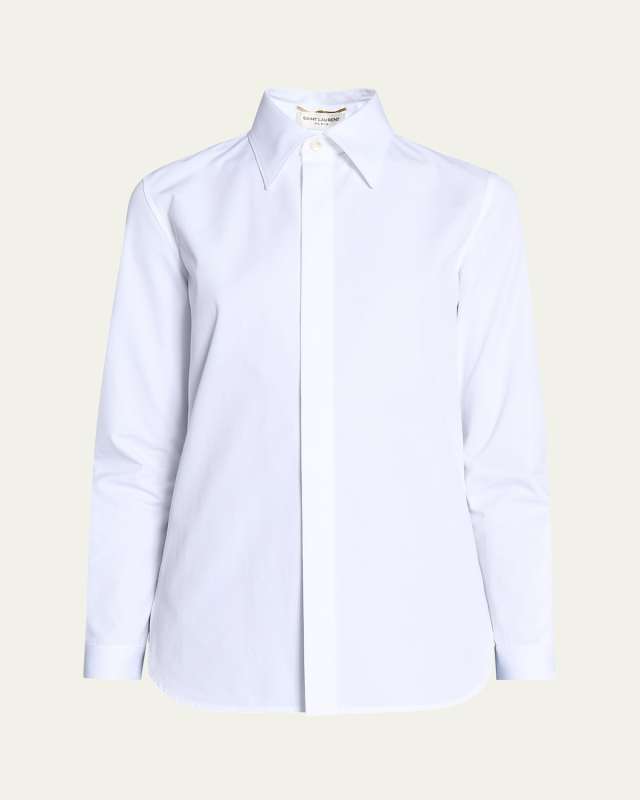 Cotton Button-Front Blouse
