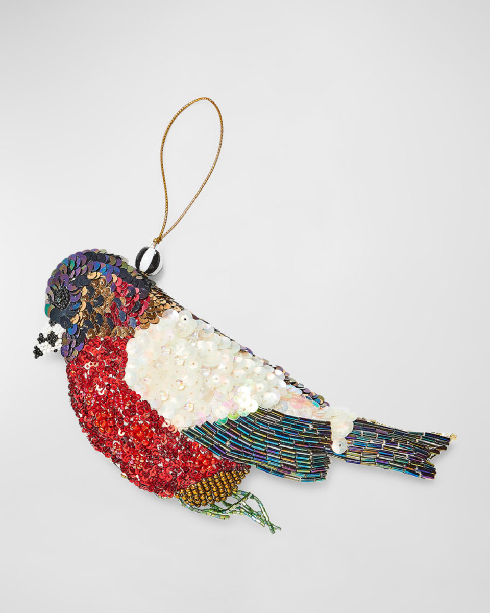Red Bird Beaded Ornament