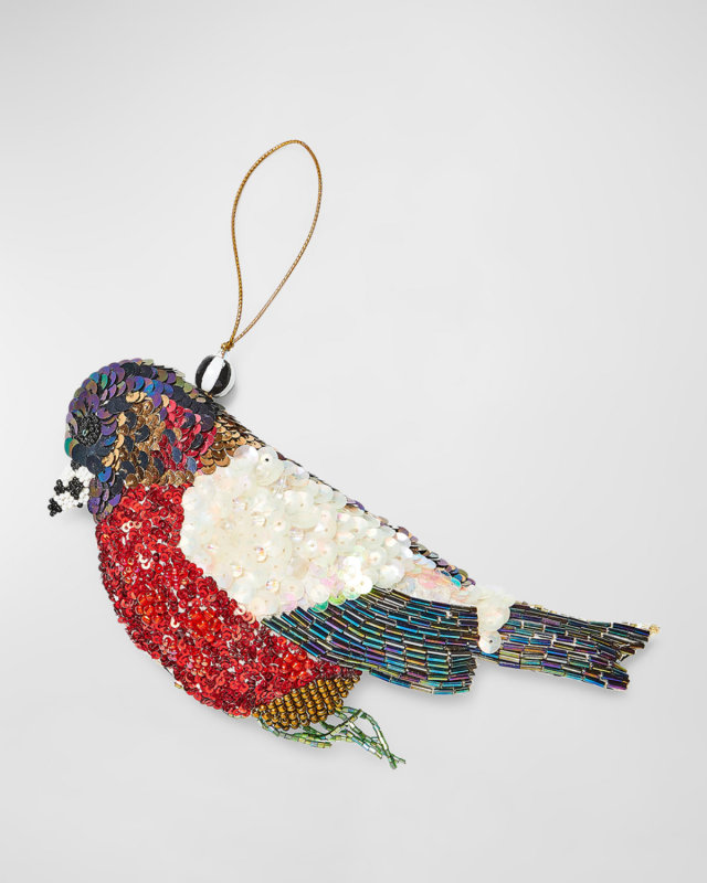 Red Bird Beaded Ornament