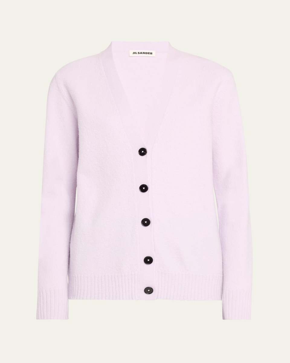 Button-Front Wool Cardigan