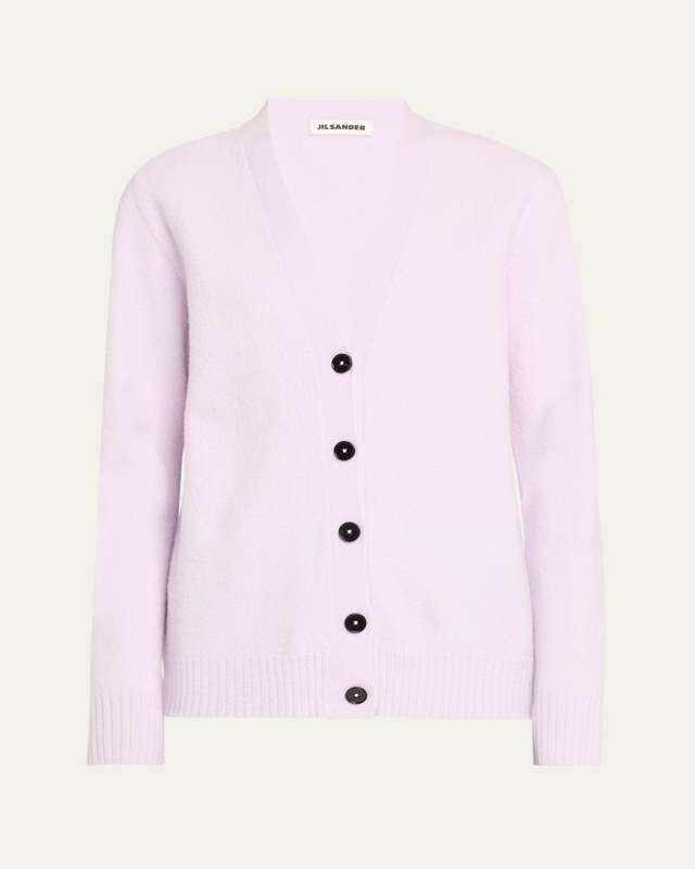 Button-Front Wool Cardigan
