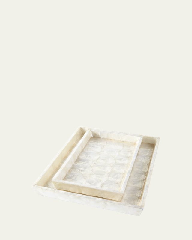 Andria Capiz Vanity Trays, Set of 2