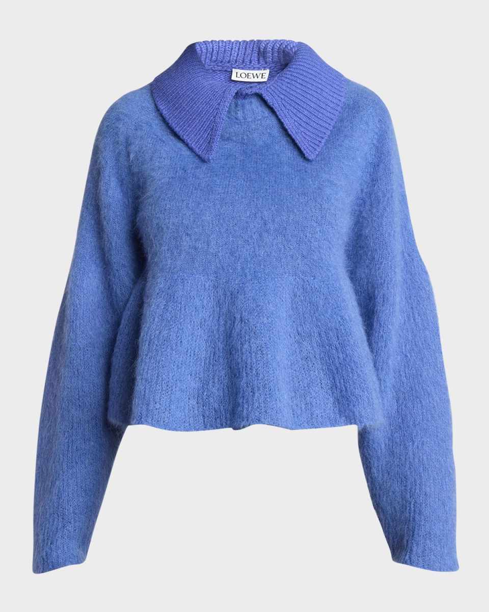 Wool-Blend Polo Sweater