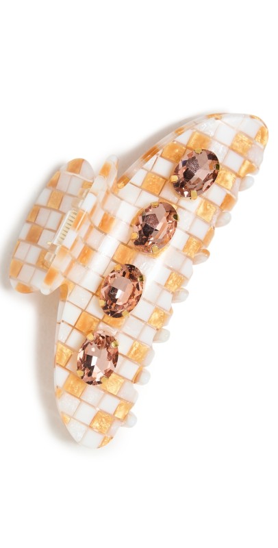 Lele Sadoughi Large Crystal Claw Clip Wicker