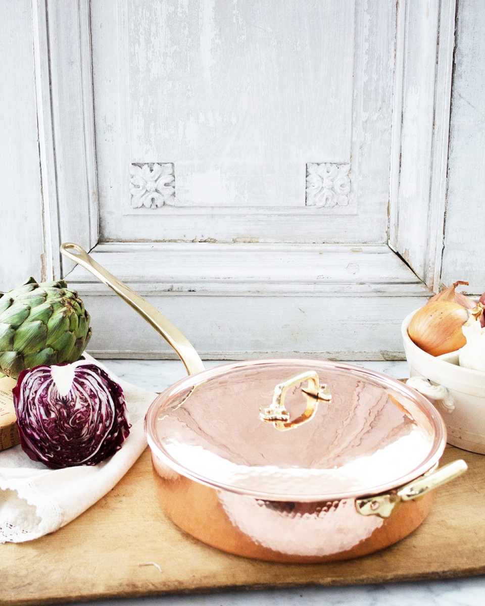 Vintage Inspired Large Saute Pan with Lid